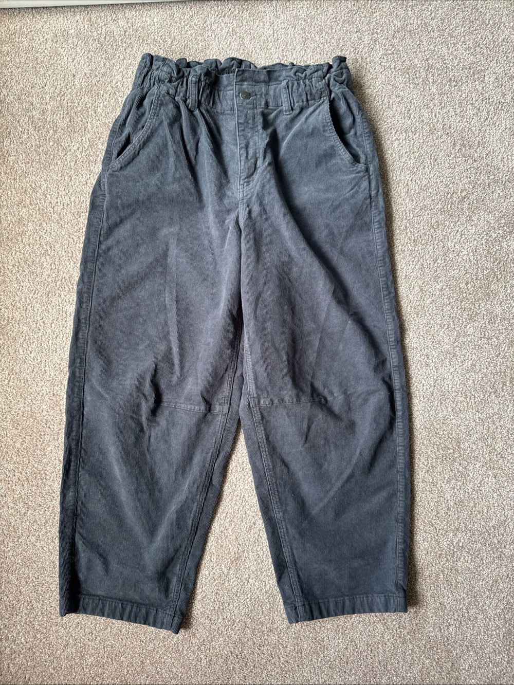 American Eagle Outfitters Charcoal Paperbag Corduroy Pants Sz10